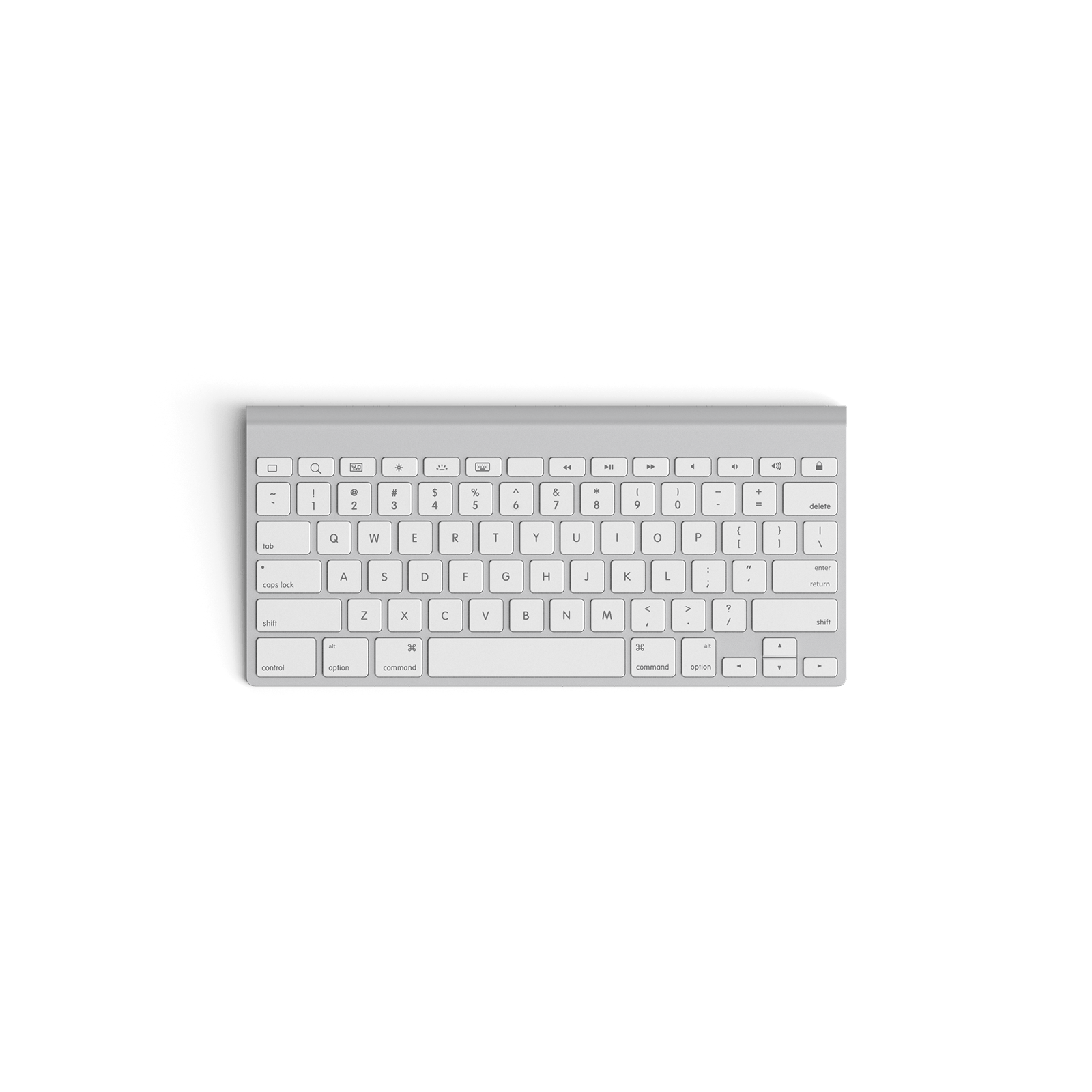 Silver Apple Magic Keyboard. Wireless keyboard for Apple devices, showcasing sleek design and functionality. Perfect for productivity.